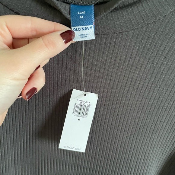 Gray Ribbed Turtleneck Top - Picture 4 of 5